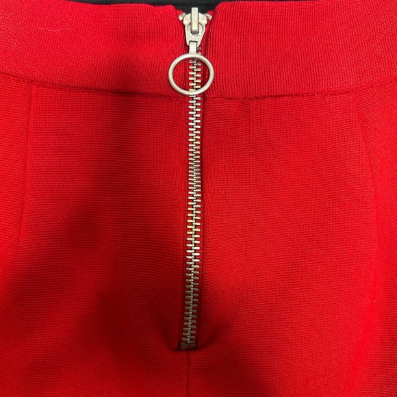Maeve Anthropologie Vibrant Red A-Line Mini Feminine Holiday Skirt with Pockets - Picture 3 of 7